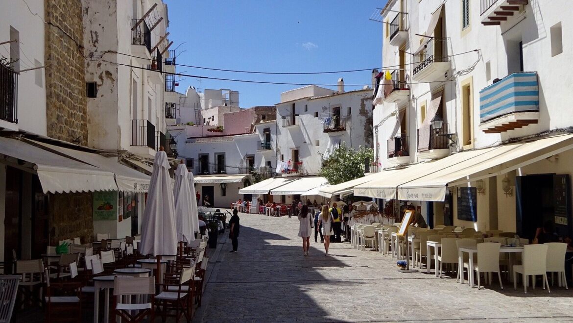 Ancient stone archway leading into Dalt Vila